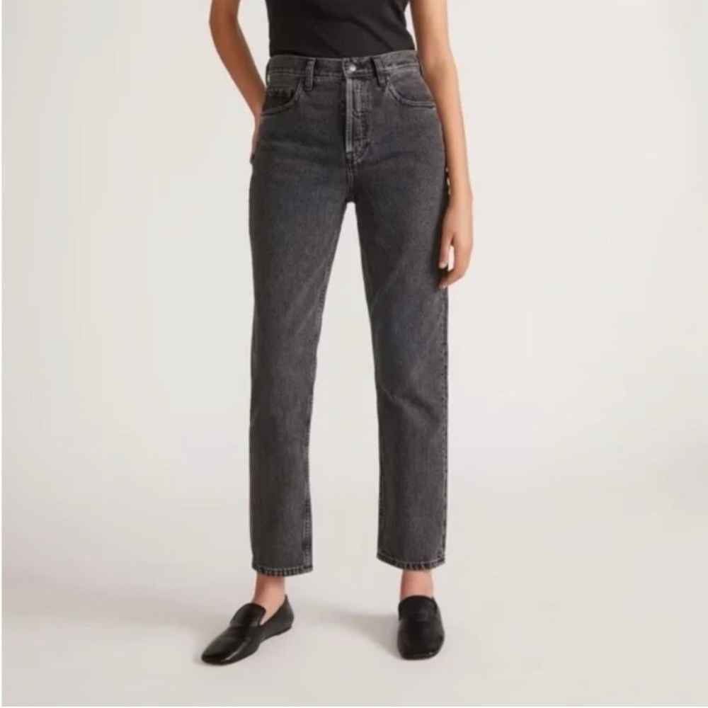 Everlane Cheeky Jean Crop Gray Washed Black Straight Leg 26